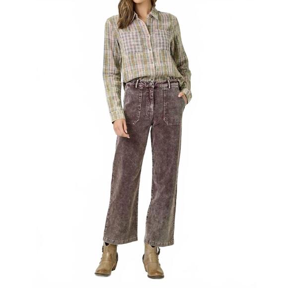 MYSTREE Pants - NEW MYSTREE washed corduroy trousers in washed choco